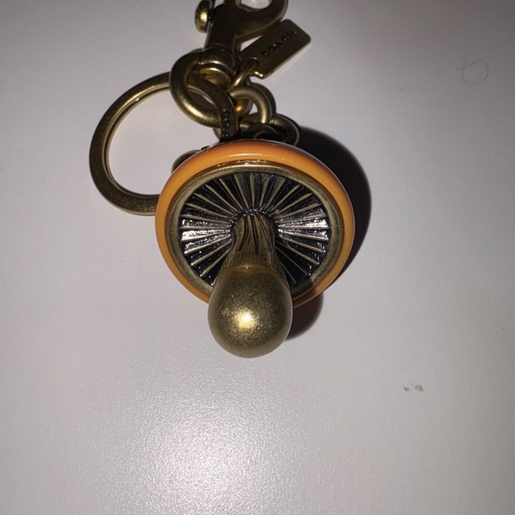 Coach Gold and Orange Mushroom Key Holder - Picture 3 of 4